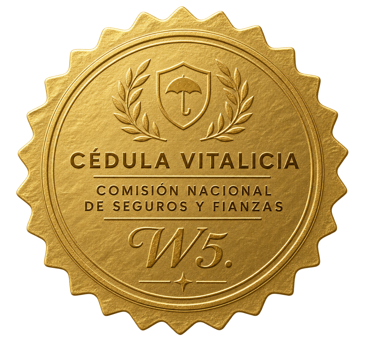 Sello de Cédula Vitalicia otorgada por la Comisión Nacional de Seguros y Fianzas